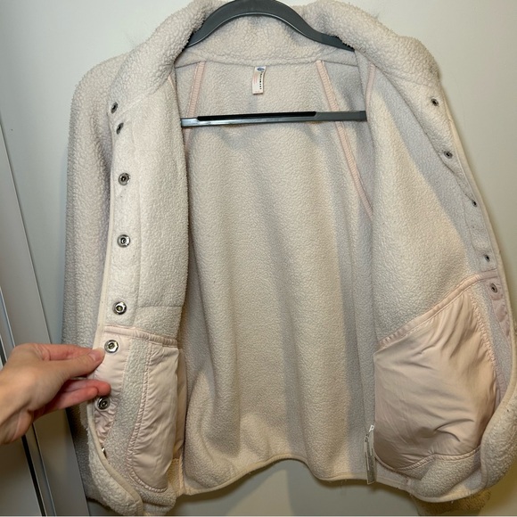 Free People Movement Hit the Slopes Fleece Jacket Cream Size Medium - Picture 10 of 16